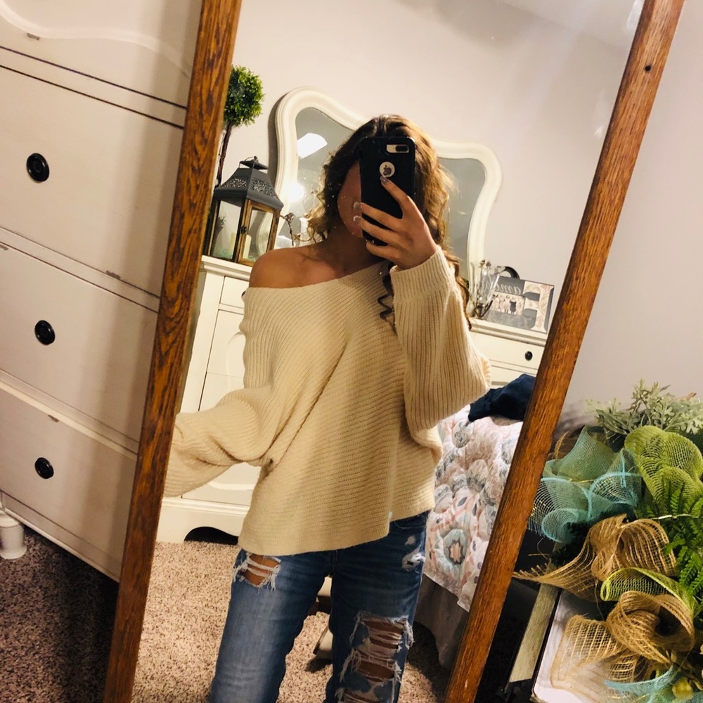 Off The Shoulder Oversized Sweater
